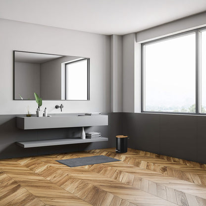 Cos de Gunoi Bucatarie Elindor® cu Pedala, cu Capac din Bambus, Capacitate 3L, Galeata Detasabila, Maner Transport, Multifunctional, Ideal in Bucatarie, Baie, Birou, Camara, Living, Dormitor, Potrivit pentru Colectare Selectiva, Negru