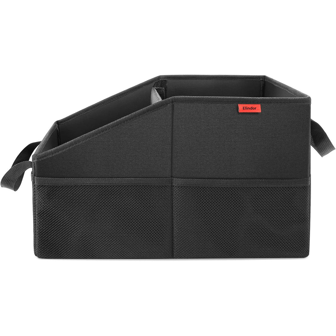 Organizator Portbagaj Auto Elindor®, Cutie Pliabila, Geanta Depozitare, Compartimentare Practica, Accesorii Interior Masina, Plasa Elastica, Suport Bagaje, Organizare Rapida, Negru