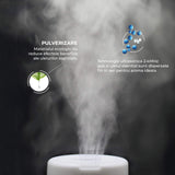 Difuzor de Ulei Esential Elindor® Aromaterapie, Umidificator de Aer, Aparat cu Rezervor 300ml, Capac Opac, Oprire Automata, Ultrasonic, 7 Moduri Lumina Ambientala, 25 dB, Aria de Acoperire 25 m², Alb