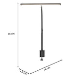 Lampa LED de Birou Elindor® Ultra Wide, Luminozitate si Temperatura Lumina Reglabila, Clema de Prindere, Gat Reglabil, Temperatura Lumina 2700-6500K, Latime 44 cm, Negru