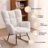 Fotoliu Balansoar Elindor® cu Pernă Moale și Spătar Înalt, Pufos, Suportă 115kg