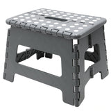 Scaun Pliabil Elindor® Ideal pentru Bucatarie, Baie, Birou, Living, Terasa, Uz Interior si Exterior, Taburet din ABS, Greutate Maxima Suportata 120 kg, Suprafata Antialunecare, 29 x 22 x 22 cm, Gri