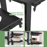 Organizator Vase Elindor®, Suport Oale Chiuveta, Ideal pentru Farfurii, Oale, Tigai, cu 7 Compartimente si 6 Nivele, pentru Bucatarie Multifunctional, pentru Blat sau in Dulap, 51 x 22.6 x 53 cm, Negru