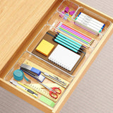 Set 12 Cutii Depozitare Elindor® Organizator pentru Bucatarie si Baie, 4 Marimi, Organizatoare Dulap si Sertare, Cutie pentru Sertar, Frigider, Camara, Baie, Bar, Birou, Cos Multifunctional, Separator Fructe, Legume, Creme, Parfumuri, Plastic Acrilic