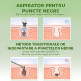 Aparat pentru Puncte Negre Elindor® Aspirator Reglabil, 4 Capete Incluse, 3 Trepte de Viteza, Ingrijirea Tenului, Alb