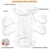 Organizator Machiaj Elindor® Rotativ, 360°, Transparent