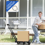 Căruț Pliabil Elindor® 227 KG, cu 6 Roți, 2 Corzi Elastice, Negru