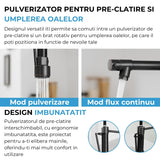 Baterie Chiuveta, Tip Cascada Elindor®, Robinet de Apa Modern, Monocomanda pentru Baie si Bucatarie, Otel Inoxidabil, Montare pe Chiuveta, Jet Larg, Multifunctionala Design Elegant pentru Lavoar sau Vas, Finisaj Mat Neagra