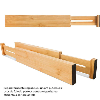 Set 6 Separatoare Extensibile Pentru Sertar de la 42 cm la 55 cm, pentru Bucatarie
