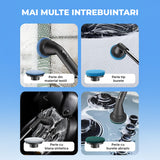 Perie Electrica Rotativa Elindor®, IPX7, 7 Capete Interschimbabile, Maner Telescopic 71.2 cm din Otel Inoxidabil, 2 Trepte de Viteza, 90 Minute Autonomie, pentru Curatare Bucatarie, Baie, Pardoseala, Geamuri, Negru