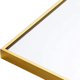 Oglinda Decorativa Elindor®  122 x 75 cm Rama  Aurie ,Agatare pe Perete sau Sprijinita, Dreptunghiulara, Moderna si Eleganta, Reflexie HD, Sticla fara Distorsiuni, Ideala pentru Dormitor, Living, Birou, Dressing, Hol, Baie