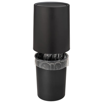 Cos de Gunoi Cosmetic Elindor® cu Capac Tip Swing si Recipient Interior, Capacitate 6L, Galeata Detasabila, Multifunctional, Ideal in Bucatarie, Baie, Birou, Camara, Living, Dormitor, Potrivit pentru Colectare Selectiva, 25.5 × 21 cm, Negru