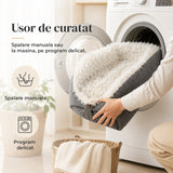 Pat Confortabil pentru Caini si Pisici Elindor® Tip Cuib pentru Relaxare, Dreptunghiular, Culcus Moale Antiderapant, Potrivit pentru Caine si Pisica de Talie Mica si Medie, Ideal in Orice Anotimp, in Casa, 61 x 51 cm, Gri