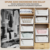 Set 8 Organizatoare Dulap Elindor®, Cutii Depozitare Stivuibile si Pliabile, Organizator pentru Dormitor, Cutie Organizare, Cos Multifunctional, Separator Haine, Paturi, Perne, Pilote, Jucarii, 42.5 × 33.3 × 8.5 cm, Alb