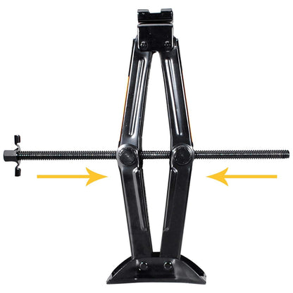 Cric Auto Trapezoidal Elindor® pentru Ridicarea Masinii, Greutate Maxima Suportata 2 Tone, Ideal pentru Vehicule Tip Autovehicul, Motocicleta, ATV, Camion, Utilaj Agricol, 41.5 × 9 × 10 cm, Negru