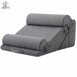 Perna Ergonomica Elindor®, Perna Wedge pentru Circulatie si Recuperare, Suport pentru Genunchi, Picioare si Trunchi, cu Spuma cu Memorie, Husa Textila, 56 × 56 × 30,5 cm, Gri
