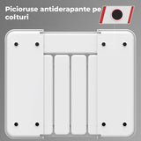 Organizator Extensibil Elindor® pentru Tacamuri si Ustensile de Bucatarie, 7 Compartimente, Sertar Extensibil 31 × 21.5 × 4 cm, Suport Ajustabil pentru Cutite, Linguri, Furculite, Alb