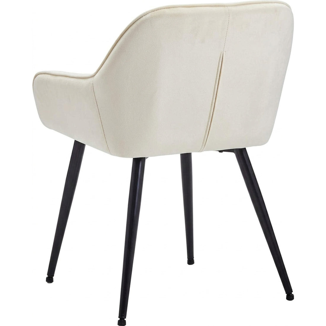 Set 2 Scaune Elindor® Ergonomice, Design Contemporan, Scaun cu Spatar si cu Manere, din Catifea cu Picioare Metalice Negre, Potrivite pentru Living, Bucatarie, Birou, Dormitor, 85 × 60 × 50 cm, Bej