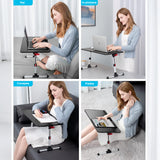 Masa Pliabila pentru Laptop Elindor® Antiderapanta, 4 Unghiuri de Inclinare, 5 Niveluri Inaltime, Birou Portabil Utilizare in Orice Loc, Ideala la Munca sau Mic Dejun la Pat, 60 × 33 × 24 cm, Negru