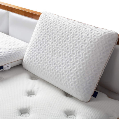 Perna Ortopedica Elindor® Memory Foam Pillow pentru Gat, Suport Cervical Ergonomic, Spuma cu Memorie Anatomica, Hipoalergenica, cu Gel, Husa Detasabila Respirabila, Ajuta la Spondiloza Cervicala, Ideal pentru Dormit, 60x40x12 cm, Alb