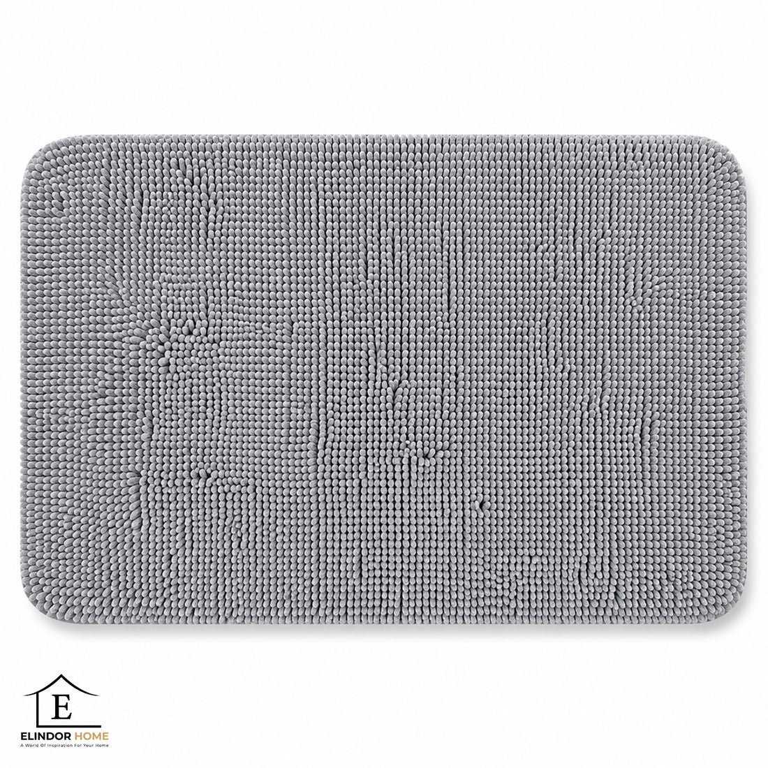 Covor de Baie Elindor® din Microfibra, Extra Moale si Pufos, cu Fibre Dense, Antiderapant, Absorbant, Dreptunghiular, Potrivit in Fata la Cada, Cabina de Dus, WC, Chiuveta, Model Uni, 76 x 51 cm, Gri