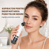 Aparat pentru Puncte Negre Elindor® Aspirator Reglabil, 4 Capete Incluse, 3 Trepte de Viteza, Ingrijirea Tenului, Alb