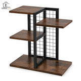 Raft Elindor® pe 3 Nivele, Rafturi Suprapus pentru Bucatarie, Organizator Ideal ca Etajera Depozitare in Camara sau Birou, Perfect pentru Condimente, Vesela, Farfurii, Stabil si Compact, Polita pentru Obiecte, 40 × 19.2 × 40 cm, Maro Rustic