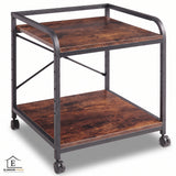 Raft Elindor® 2 Niveluri, Inaltime Reglabila, Rafturi Depozitare, Organizare Birou, Bar, Dulap Organizator Ideal ca Etajera Camara, Perfect pentru Imprimanta, Proiector, Stabil si Compact, Polita pentru Obiecte, 55 x 50.8 x 57 cm, Maro Rustic