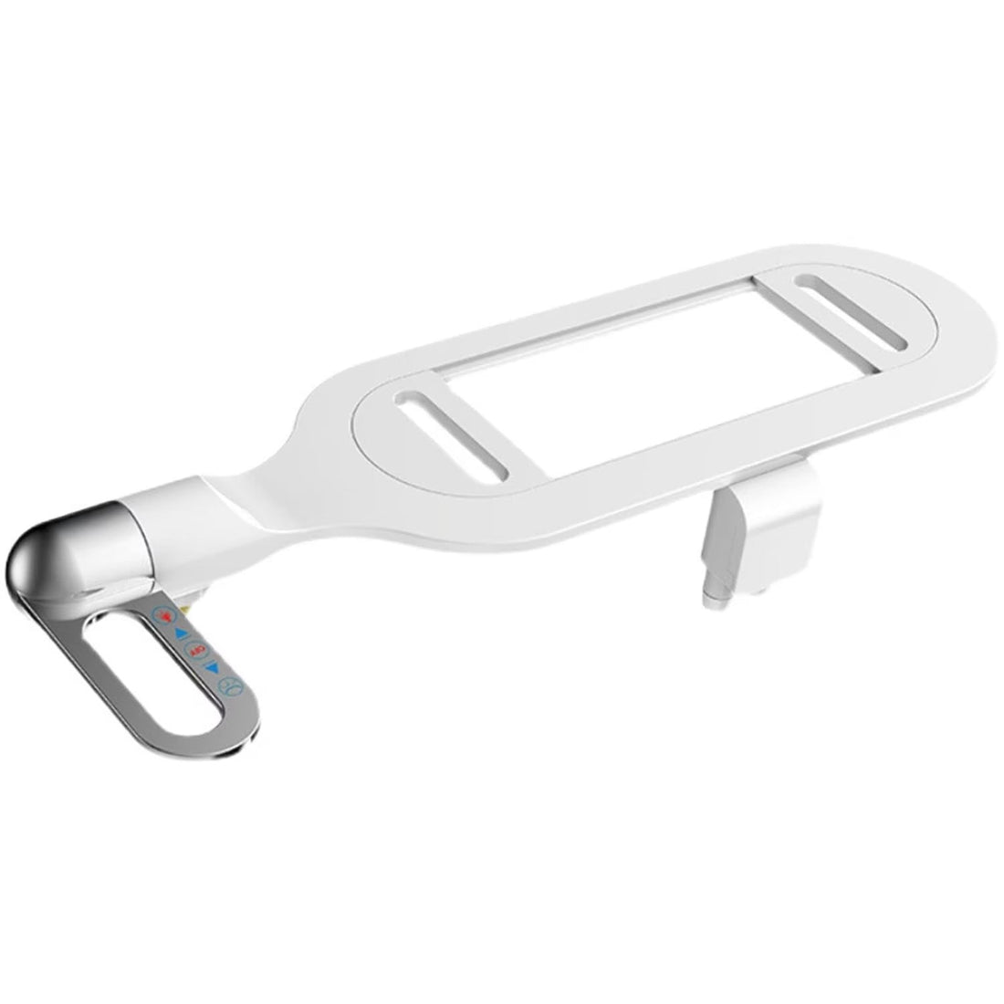 Bideu Retractabil Elindor® Ultra Subtire, pentru Toaleta cu Functie de Auto Curatare, Non Electric, Buton Control de Presiune, pentru Igiena Personala, Apa Rece, Kit Accesorii WC, Sistem Bidet pentru Colac si Capac de Toalete, Set pentru Baie, Alb