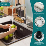 Covoras Multifunctional Absorbant Elindor®, Tava din Diatomit Antiderapant, pentru Protectie Baterie Chiuveta, Protectie Blat Bucatarie, Baie, Covoras Uscare Cani, Burete Vase, Sticla Detergent, Sapun, Usor de Curatat si Reutilizabil, 60 × 10 cm, Gri Desc