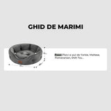 Pat Confortabil pentru Caini si Pisici Elindor®, Culcus Moale Antiderapant, cu Perna Detasabila din Microfibra Lavabila la Masina, Potrivit pentru Caine si Pisica de Talie Mica si Medie, Ideal in Orice Anotimp, in Casa, Marimea S, 51x48x15 cm, Gri