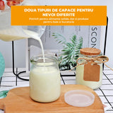 Set 20 Borcane Mici Elindor® din Sticla cu Capac Pluta, 200 ml, Borcane Iaurt, Desert, Miere, Marturii Botez, cu Etichete Personalizabile, Perfecte pentru Cadouri Creative si Evenimente Speciale, Transparent