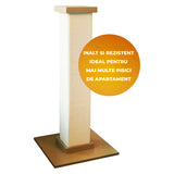 Ansamblu de Joaca Elindor® pentru Pisici, Post pentru Zgariat din Sisal, Stalp pentru Ascutit Gheare, Baza din Lemn, Accesorii Animale de Companie, Montare Usoare, 40.6 x 40.6 x 81.3 cm, Bej