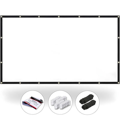 Ecran Proiector Elindor® Portabil, 120 Inch, Panza Proiectie 4K, Pliabil, Montaj Rapid Interior si Exterior, pe Perete, Ideal pentru Videoproiector, Cinema Acasa, Prezentari si Evenimente, Negru