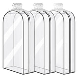Set 3 Huse Depozitare Elindor® pentru Haine Dulap, Organizator pentru Dormitor Studentesc, Organizatoare Mari cu 8 Umerase, Organizare Multifunctionala, Separator Haine cu Fermoar Lateral, 100 x 60 x 25 cm, Transparent