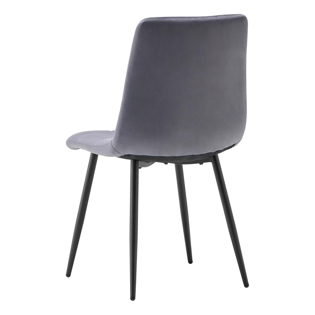 Set 2 Scaune Elindor® Ergonomice, Design Contemporan, Scaun cu Spatar Inaltime 41 cm, fara Manere, din Catifea cu Picioare Metalice Negre, Potrivite pentru Living, Bucatarie, Birou, Dormitor, 54 x 45 x 83 cm, Gri