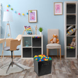 Set 6 Cutii Depozitare Elindor® Pliabile, Tip Sertar, Organizator pentru Dormitor Studentesc, Organizatoare pentru Dulap, Cutie Organizare, Cos Multifunctional, Separator Haine, Paturi, Jucarii, Pentru Dormitor, Living, 26.5 x 26.5 x 28 cm, Negru