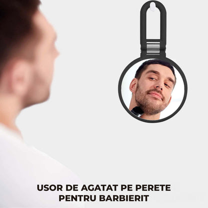 Oglinda Cosmetica Pliabila Elindor® Rotire 360°, Efect de Marire Lupa 15x, Oglinzi Cosmetice pentru Coafor, Frizerie, Barbierit, Pensat, Vopsit, Tuns, Machiaj, ABS Durabil, 3 Functii de Utilizare Agatare, in Mana sau pe Masa, 24.4x14 cm, Negru