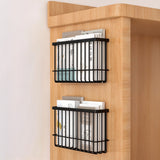 Set 2 Rafturi Elindor® Negre, Raft Suspendat cu Adeziv Slim, pentru Depozitare pentru Bucatarie, Camara sau Birou, Etajera Practica cu Design Aerisit, Usor de Asamblat, Perfecta pentru Organizare Produse de Curatenie, Polita Produse Diverse, Negru