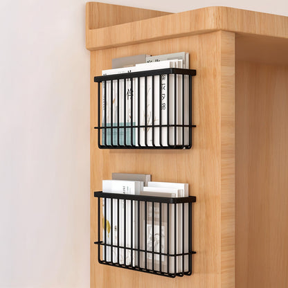 Set 2 Rafturi Elindor® Negre, Raft Suspendat cu Adeziv Slim, pentru Depozitare pentru Bucatarie, Camara sau Birou, Etajera Practica cu Design Aerisit, Usor de Asamblat, Perfecta pentru Organizare Produse de Curatenie, Polita Produse Diverse, Negru