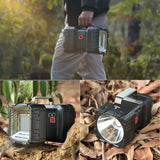 Lanterna Multifunctionala Elindor® Reincarcabila, 10.000mAh, Power Bank, 10.00LM, 7 Moduri, IPX44, 2 Capete, Negru