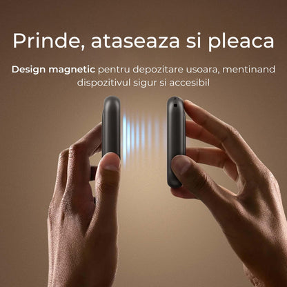 Set 2 Încălzitoare de Mâini Magnetice Reîncărcabile Elindor®, 5000mAh, 3 Trepte de Căldură, Rezistente la Apă