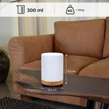 Difuzor de Ulei Esential Elindor® Aromaterapie, Umidificator de Aer, Aparat cu Rezervor 300ml, Capac Opac, Oprire Automata, Ultrasonic, 7 Moduri Lumina Ambientala, 25 dB, Aria de Acoperire 25 m², Alb