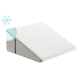 Perna Ortopedica Triunghiulara Elindor® pentru Pat, Perna din Spuma Densa, Suport Spate, Cap, Post-Operator, Anti-Reflux, Antisforait, Antirid, Husa Detasabila cu Fermoar, 61 x 61 x 25 cm, Alb / Gri