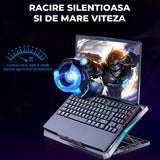 Cooler Laptop 6 Ventilatoare Elindor®, Reglabil pe Inaltime, Compatibil 17 Inch, Negru