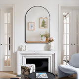 Oglinda de Perete Elindor® Arcuita 55x75 cm, Reflexie HD, Rama Neagra