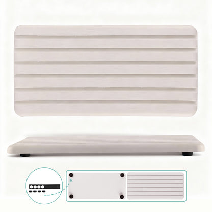 Set 2 Covorase pentru Chiuveta Elindor® din Diatomit, Extra Absorbant, Uscare Rapida, Antiderapante, Design Contemporan si Minimalist, Rezistente la Apa, 21 cm x 10 cm x 1.5 cm, Bej Deschis