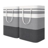 Set 2 Cosuri de Rufe Elindor® Ideal pentru Haine Murdare, Jucarii, Diverse Obiecte, Recipient Sortare Rotund de 75 L, pentru Casa, Baie, Living, Hol, Camera Copiilor sau Hotel, 40 x 30 x 62 cm, Impletit din Franghie din PEVA, Gri