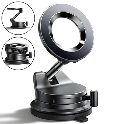 Suport Auto Telefon Elindor® cu Ventuza pentru Parbriz, Bord sau Oglinda, Magsafe, Compatibil 5.4-7.9 inch, pentru Iphone, Ajustabil 360°, Flexibil, Pliabil, Orizontal / Vertical, Accesorii Masina, 4 x 5.8 cm, Negru