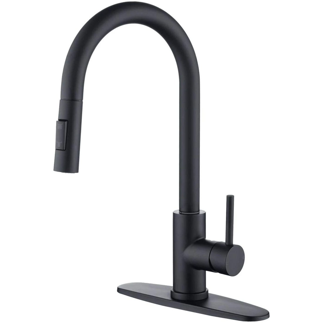 Baterie Chiuveta Bucatarie Neagra Elindor® Robinet de Apa, Modern cu Pipa Flexibila, Jet Reglabil, Cap Dus Extractabil cu Doua Functii, Monocomanda, Rotativ 360°, pentru Bucatarie, Otel Inoxidabil si Alama, Finisaj Mat